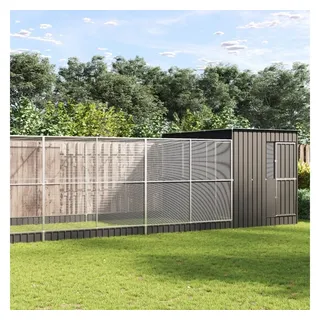 vidaXL Voliere mit Erweiterung Silbern 911x303x216 cm Stahl
