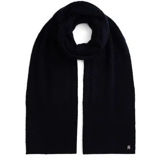 Tommy Hilfiger Schal »ELEVATED CHIC FLUFFY« aus Zopfstrick, ca. 190 x 35 cm, flauschig, blau