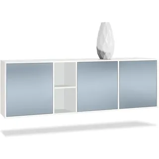 Vladon Sideboard Cuba Türen in Denim , Holzwerkstoff , 182x53x35 cm , Kleinmöbel, Kommoden, Sideboards