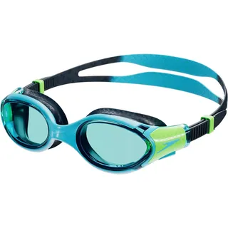 Speedo Unisex Kinder Biofuse 2.0 Schwimmbrille, Hyperschallblau/Echtes Marineblau/Lumogrün/Blau, One Size