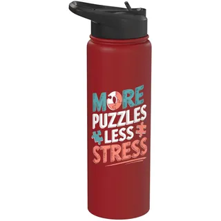 Mehr Rätsel Weniger Stress - Lustiges Puzzle Stainless Steel Insulated Water Bottle