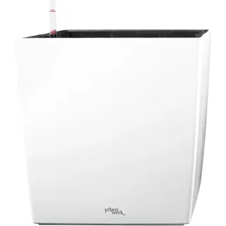 Pflanzwerk® Pflanzkübel Cube 38 cm x 40 cm x 40 cm Shiny Weiß