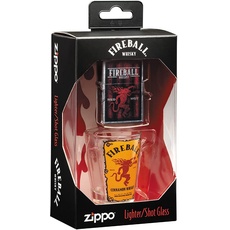 Zippo Feuerzeug & Fireball Schnapsglas Geschenkset