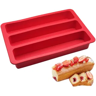 Neylokfen Brotbackform Silikon 29 x 19 x 5 cm Backform Silikon Kastenform Bread Baking Mould Kastenbackform für Brot Kuchen Brownies (Rot)