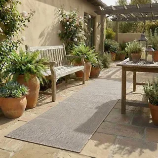 Tadi & Imperio1979 Teppich für den Außenbereich, quadratisch, einfarbig, Beige, für Terrasse, Küche, Flur, Wohnzimmer und Eingangsbereich, 100 x 100 cm