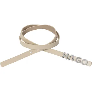 Ledergürtel HUGO "Zula Belt 1,5cm", Damen, Gr. 100, beige (open beige 280), Leder, unifarben, Gürtel Ledergürtel, Verschluss im HUGO Schriftzug
