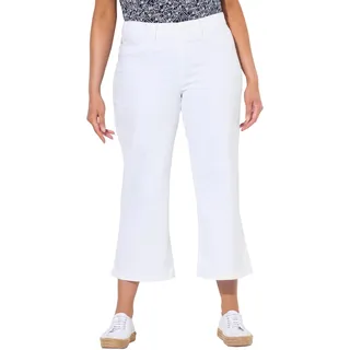 Ulla Popken Damen große Größen Übergrößen Plus Size T-Shirt, V-Ausschnitt, Relaxed, Halbarm schneeweiß 54+ 515283200-54+