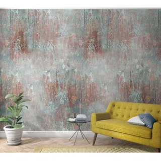 Marburg Vliestapete Illustration Metalloptik Grau-Rot 270 cm x 159 cm FSC®