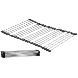 Rosenstein & Söhne Abtropfgitter: Faltbare XXL-Edelstahl Abtropf-Auflage für Spülbecken, 55x45cm (Abtropfgitter faltbar, Spüle, Topf)