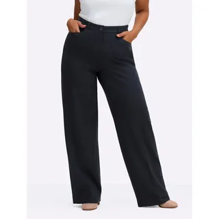 Jerseyhose SHEEGO, Damen, Gr. 48, Normalgrößen, blau (tiefblau), 70% Viskose, 25% Polyamid, 5% Elasthan, unifarben, Hosen Jerseyhose