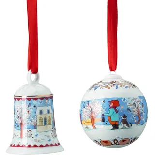 Hutschenreuther Sammelserie 2022 Set Glocke/Kugel Weihnachtsa.