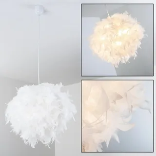 HOFSTEIN Pendelleuchte Skaulo, moderne Hängelampe aus Metall/Kunststoff, Hängeleuchte mit Federn in Weiß, Ø 45 cm, Höhe max. 130 cm, E27, Schlafzimmer, Wohnzimmer, Esszimmer