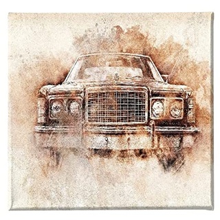 Homemania HM20KNV60x60-32 Bild Maschine – Kunst und Graffiti – für Wohnzimmer, Schlafzimmer – mehrfarbiges Polyester Holz 60 x 3 x 60 cm – HM20KNV60 x 60 – 32