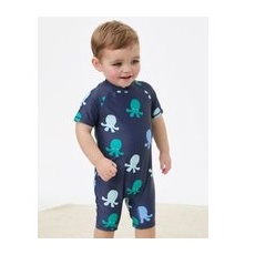 Boys M&S Collection Octopus Swim Outfit (0-3 Yrs) - Navy Mix, Navy Mix - 9-12M