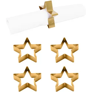 Echtwerk Serviettenring , Goldfarben , Metall , Stern , Geschirr, Tischkultur & Serviergeschirr, Servietten