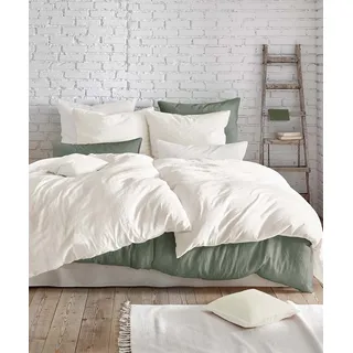 Bettwäsche FLEURESSE "Provence in Gr. 135x200, 155x220 oder 200x200 cm", beige (creme), B/L: 200cm x 220cm, 1 Stk., 1 Stk., Halbleinen, B/L: 80cm x 80cm & 80cm x 80cm, 3 Stk., Halbleinen, Obermaterial: 50% Baumwolle, 50% Leinen, Bettwäsche, Bettwäsche, Halbleinen, 50% Baumwolle, 50% Leinen, Gr. 135x200, 155x220, 200x200cm