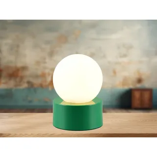 LED Nachttischlampe Grün Fensterbank mit Touch dimmbar Kugel Glas Weiß Ø 12cm