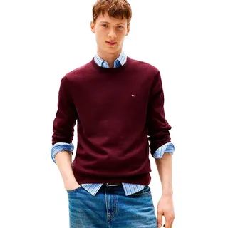 Tommy Hilfiger Herren Pullover Essential Cotton mit Rundhalsausschnitt, Rot (Deep Burgundy), XXL