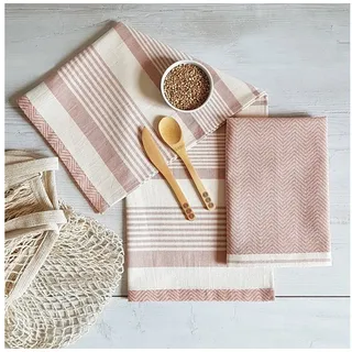 framsohn frottier Geschirrtuch »Modern Living Fischgrät« dichte Feinwebung, in Österreich hergestellt, 50x70 cm, rosa