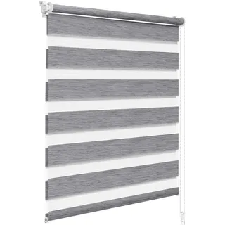Woltu Doppelrollo Klemmfix 50 x 150 cm grau