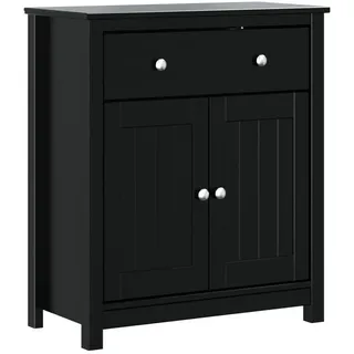 vidaXL Badschrank BERG Schwarz 69,5x34x80 cm Massivholz Kiefer