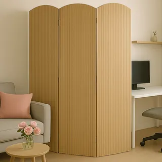 Bambus Paravent HWC-O30, Raumteiler Trennwand Sichtschutz, zusammenklappbar 3 Paneele 170x120cm