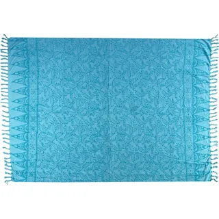 Wogeka Sarong – Blickdichtes luftiges Strandtuch in Blau Hellblau für Damen & Herren als Pareo Wickelrock Cover Up Strandkleid Wrap für den Strand 02