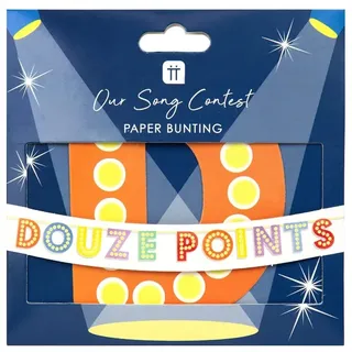 Talking Tables EV-GARLAND Eurovision Wimpelkette für Partys, 2 m, Verschiedene Farben