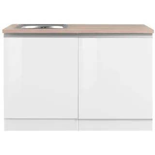 kochstation Spülenschrank KS-Ohio 120 x 60 x 85 cm Weiß