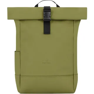 Johnny Urban Rucksack Damen Grün - Harvey Medium - Rolltop Mit Laptopfach für Uni Business City - 15L - Matte PU Beschichtung - Wasserabweisend