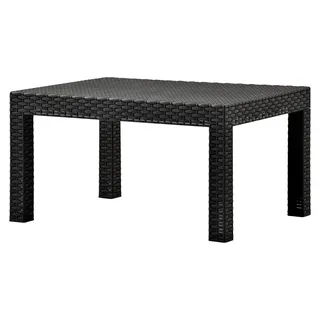 Gartentisch Anthrazit 58 x 58 x 41 cm aus PP Rattan, ausziehbar, für den Außenbereich - Grau