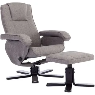 Svita Relaxsessel Charles Polyester 75 x 95 x 68 cm Grau mit Hocker