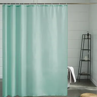 Furlinic Duschvorhang Überlänge für Badezimmer, Badvorhang Anti-schimmel Textil für Badewanne und Dusche, Vorhang aus Stoff Antibakteriell Waschbar, mit 12 Haken Extra Groß Minzgrün 200x240cm.