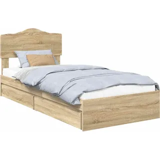 vidaXL Aufbewahrungsbett Sonoma-Eiche 70 x 190 cm Holzwerkstoff - Braun