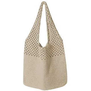 Adiwo Gehäkelte Strandtasche Damen Sommer Boho, Häkeltasche Strandtasche Gehäkelt Tasche, Leichte Strick Tote Tasche, Strandtaschen Klein, Netztasche Strand, Beach Bag Netz für Reisen, Alltag(Khaki)