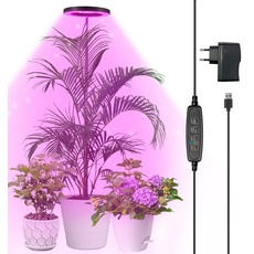 Qoolife Pflanzenlampe led Vollspektrum für Zimmerpflanzen, 147 CM Höhenverstellbare Pflanzenlicht mit 72 LEDs, 3 Dimmbaren Helligkeitsstufen, Zeitschaltuhr 3/9/12 Stunden für Indoor Pflanzen