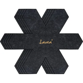 Lavea® 5er-Set Pfannenschoner aus Filz – Dunkelgrau, 38 cm, 3 mm Dicke – Topfuntersetzer, Pfannenschutz und Topfschoner Stapelschutz für Töpfe und Pfannen