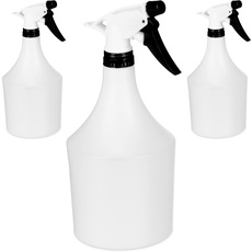 Bild Sprühflasche Pflanzen, 3er Set, einstellbare Düse, 1 Liter, mit Skala, Kunststoff, Blumensprüher, weiß-schwarz