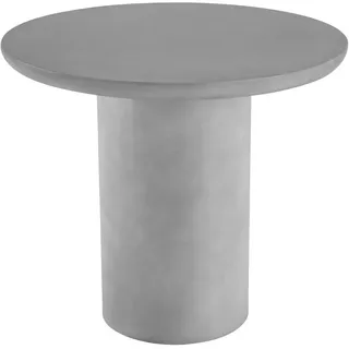 tectake Runder Gartentisch Talmi, inkl. Bodenschoner, 86,5 x 75,5 cm, betongrau , Grau , Keramik , Patchwork , Rund , 86.5x75.5x86.5 cm , Gartenmöbel, Gartentische