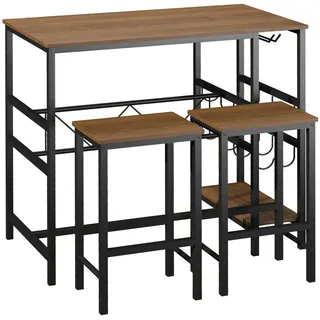 Homcom Bartisch-Set Spanplatte, Stahl