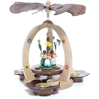 Osterdekoration Pyramide mit 3 Blumenkinder bunt Höhe 28cm NEU Ostern pyramide