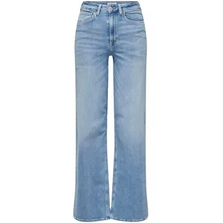 ONLY Damen Wide Fit Jeans High Waist Straight Leg Denim Stretch Hose Bleached Design ONLMADISON
