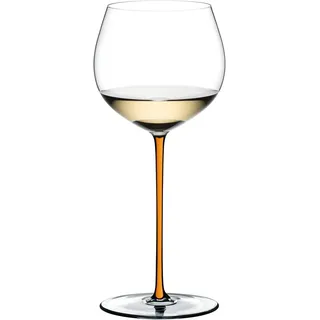 Riedel Vorteilset 4 x  1 Stück RIEDEL Fatto A Mano Oaked Chardonnay Orange 4900/97O und 4 EKM Living Trinkhalme aus Edelstahl