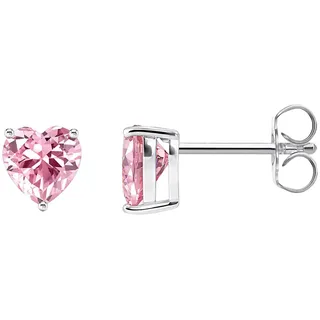 Thomas Sabo Ohrstecker Herzform Silber 925 Zirkonia pink
