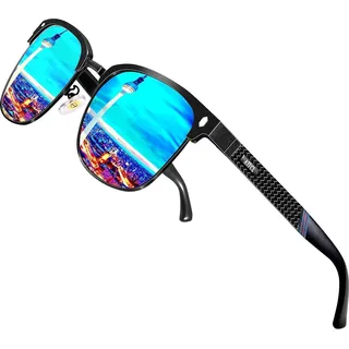ATTCL Herren Polarisierte Sonnenbrille Al-Mg Ultra Light Metall Rahmen UV400 CAT 3 CE