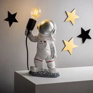 Opviq, Astronaut - 3,Tischlampe, Mehrfarbig, 100% POLYESTER, 20 x 15 x 32 cm