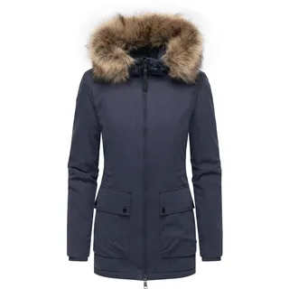 Kurzmantel RAGWEAR "Kurzmantel Monadetta Warm YOUMODO", Damen, Gr. M, blau (navy), Obermaterial: 74% Baumwolle CO. 26% Nylon NY.  Obermaterial: Futter: 100% Polyester PES. 100% Polyester PES., Mäntel Kurzmantel