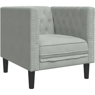 vidaXL Chesterfield-Sessel Hellgrau Samt - Grau