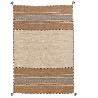 Pergamon Natur Teppich Kelim Navarro , Textil , Rechteckig , 90x160 cm , Teppiche und Böden, Teppiche, Webteppiche