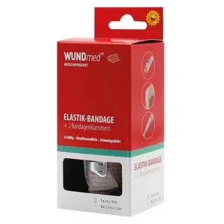 Wundmed WUNDmed® Elastik-Bandage, einzeln verpackt, mit Verbandklammern, 3m x 10cm